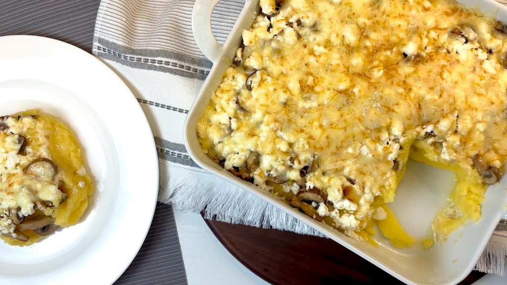 Creamy Mushroom Polenta&nbsp;Casserole